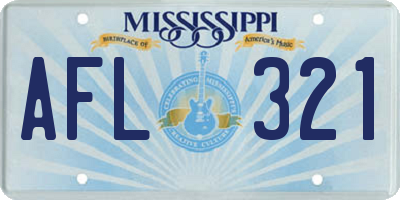 MS license plate AFL321