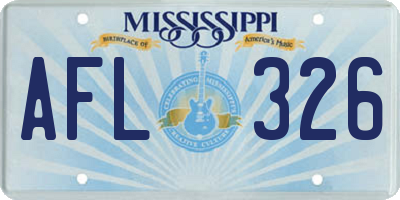 MS license plate AFL326