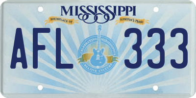 MS license plate AFL333