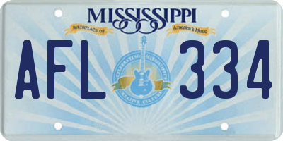 MS license plate AFL334