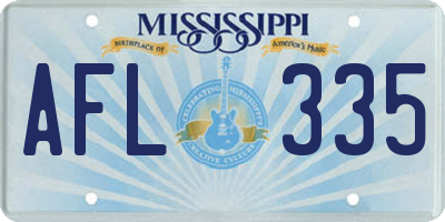 MS license plate AFL335