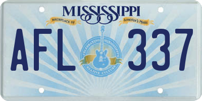 MS license plate AFL337