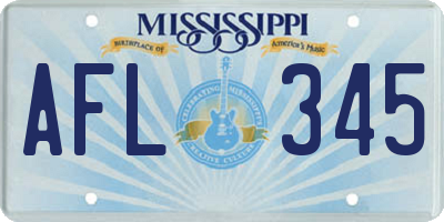 MS license plate AFL345