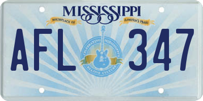MS license plate AFL347