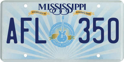 MS license plate AFL350