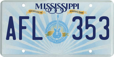 MS license plate AFL353