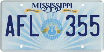 MS license plate AFL355