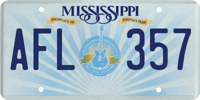 MS license plate AFL357