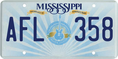 MS license plate AFL358