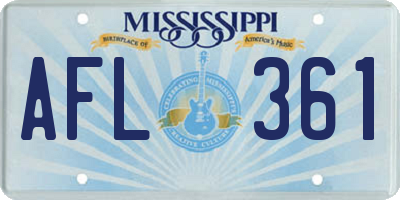 MS license plate AFL361