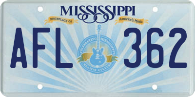 MS license plate AFL362