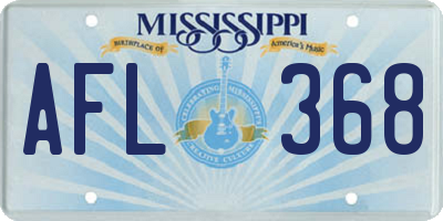 MS license plate AFL368
