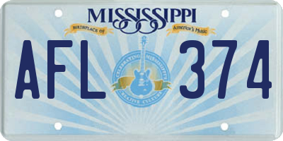MS license plate AFL374