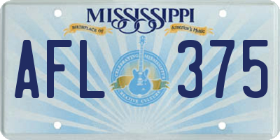 MS license plate AFL375