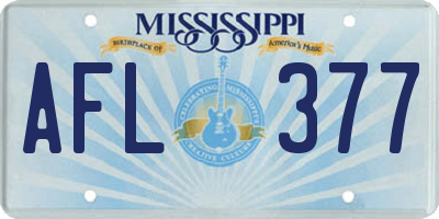 MS license plate AFL377