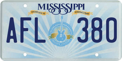 MS license plate AFL380