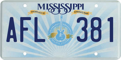 MS license plate AFL381