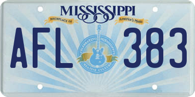 MS license plate AFL383