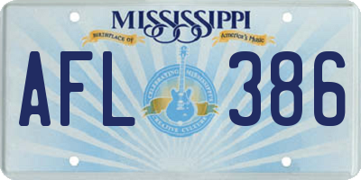 MS license plate AFL386