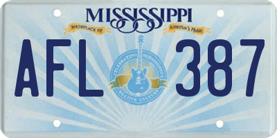 MS license plate AFL387