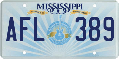 MS license plate AFL389