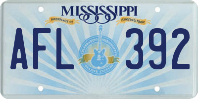 MS license plate AFL392