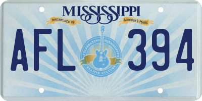 MS license plate AFL394
