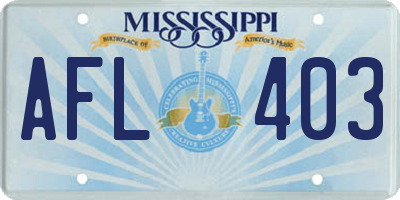 MS license plate AFL403