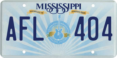 MS license plate AFL404