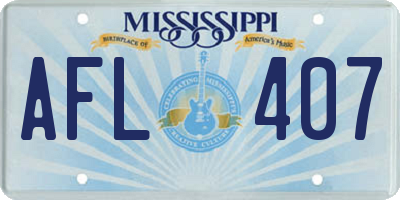 MS license plate AFL407