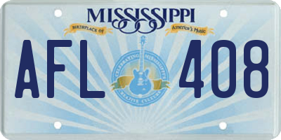 MS license plate AFL408