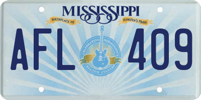 MS license plate AFL409