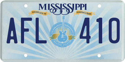 MS license plate AFL410