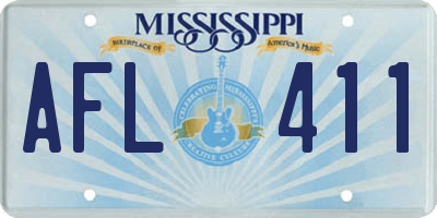 MS license plate AFL411