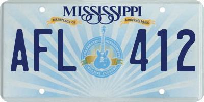 MS license plate AFL412