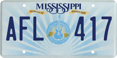 MS license plate AFL417