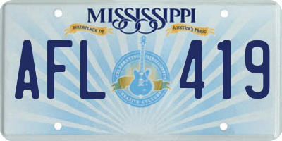 MS license plate AFL419