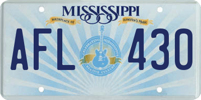 MS license plate AFL430