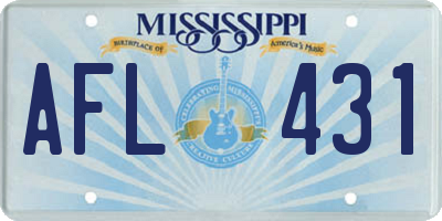 MS license plate AFL431