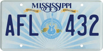 MS license plate AFL432