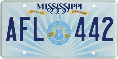 MS license plate AFL442