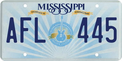 MS license plate AFL445