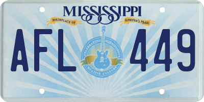 MS license plate AFL449