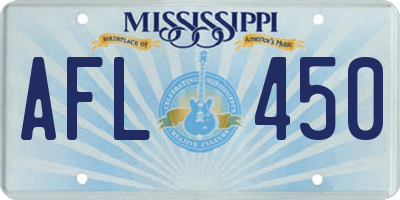 MS license plate AFL450