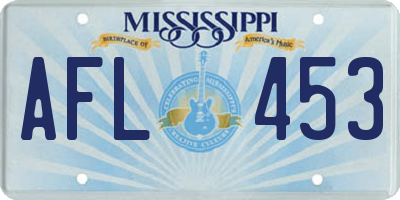 MS license plate AFL453