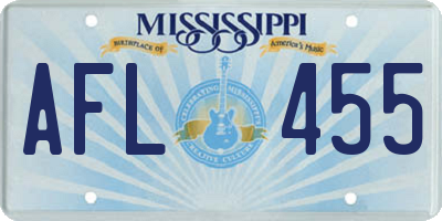 MS license plate AFL455