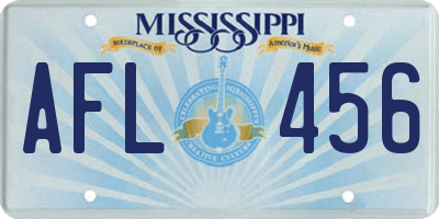MS license plate AFL456
