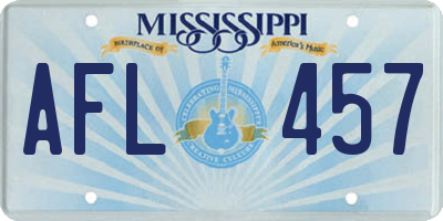 MS license plate AFL457