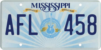 MS license plate AFL458