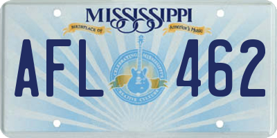 MS license plate AFL462